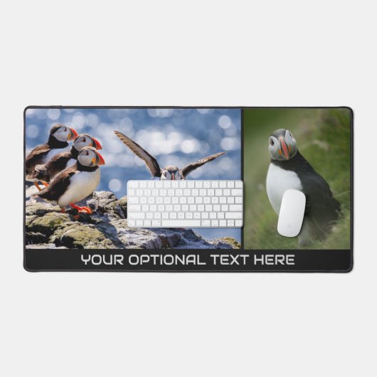 Aangepaste naam Leuke Puffins Bureaumat (Keyboard & Muis)