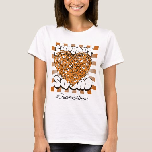 Aangepaste Naam Leukemie Bewustzijn Ondersteuning T-shirt (Voorkant)