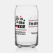 Aangepaste naam LEVEN ZOALS POKER Blikvorm Glas (Voorkant)