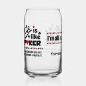 Aangepaste naam LEVEN ZOALS POKER Blikvorm Glas (Achterkant)