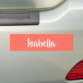 Aangepaste naam levendig levendig koraal minimalis bumpersticker (Op auto)