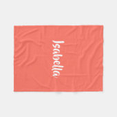 Aangepaste naam levendig levendig koraal minimalis fleece deken (Voorkant (Horizontaal))