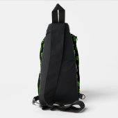 Aangepaste naam, levendige groene glitter hondenpo sling bag (Achterkant)