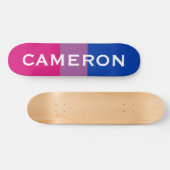 Aangepaste naam LGBTQ Rainbow Bisexual Pride vlag Persoonlijk Skateboard (Horizontaal)