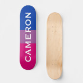 Aangepaste naam LGBTQ Rainbow Bisexual Pride vlag Persoonlijk Skateboard (Voorkant)