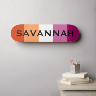 Aangepaste naam LGBTQ Rainbow Lesbian Pride Flag Persoonlijk Skateboard