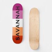 Aangepaste naam LGBTQ Rainbow Lesbian Pride Flag Persoonlijk Skateboard (Voorkant)