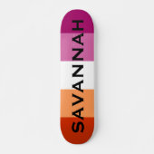 Aangepaste naam LGBTQ Rainbow Lesbian Pride Flag Persoonlijk Skateboard (Voorkant)