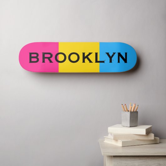 Aangepaste naam LGBTQ Rainbow Pansexual Pride Flag Persoonlijk Skateboard (Muurkunst (Horizontaal))