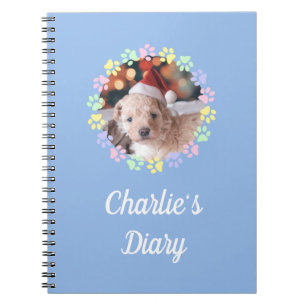 Aangepaste naam Licht Blauw Stomme Paws Diary Notitieboek