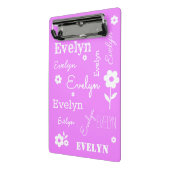 Aangepaste naam Licht Paars en wit minikaart Mini Klembord (Angled2)