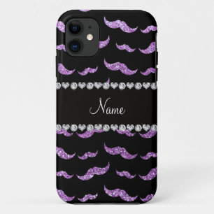 Aangepaste naam licht paarse glittersnor Case-Mate iPhone case