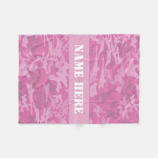 Aangepaste naam Licht Roze Camo Patroon Gooi Deken (Voorkant (Horizontaal))