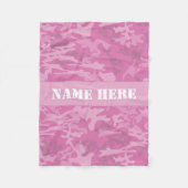 Aangepaste naam Licht Roze Camo Patroon Gooi Deken (Voorkant)