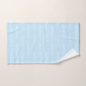 Aangepaste naam lichtblauw wit tekstpatroon bad handdoek (Handdoek)