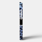 Aangepaste naam lichtblauwe glitter leopard print Case-Mate iPhone case (Achterkant / Links)