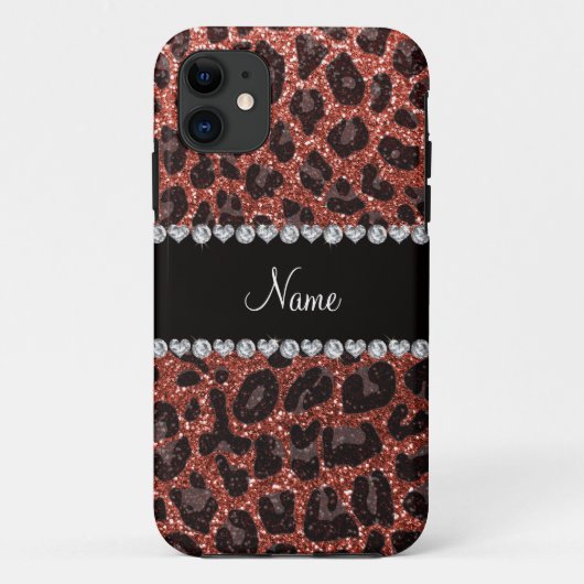 Aangepaste naam lichte oranje glittersplaat Case-Mate iPhone case (Achterkant)