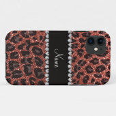 Aangepaste naam lichte oranje glittersplaat Case-Mate iPhone case (Achterkant (horizontaal))