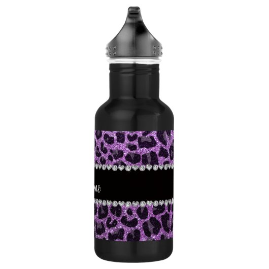 Aangepaste naam lichte paarse glittersplakafdruk waterfles (Rechts)