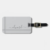 Aangepaste naam lichtgrijs bagagelabel (Voorkant horizontaal)