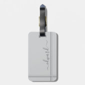 Aangepaste naam lichtgrijs bagagelabel (Achterkant verticaal)