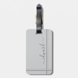 Aangepaste naam lichtgrijs bagagelabel