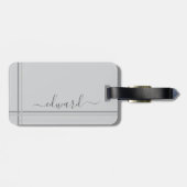 Aangepaste naam lichtgrijs bagagelabel (Achterkant horizontaal)