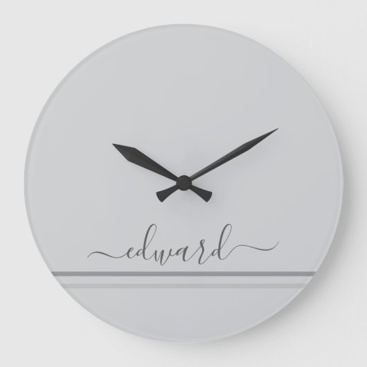 Aangepaste naam lichtgrijs grote klok (Voorkant)
