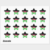 Aangepaste naam lichtgroene gliter bloemen roze bo ster sticker (Vel)