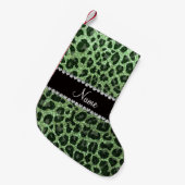 Aangepaste naam lichtgroene glittersplaat kleine kerstsok (Voorkant (Hangend))