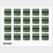 Aangepaste naam lichtgroene glittersplaat vierkante sticker (Vel)