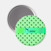 Aangepaste naam lichtgroene voetballen magneet (Voorkant / Achterkant)