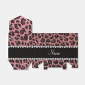 Aangepaste naam lichtroze glitter leopard print bedankdoosjes (Uitgevouwen)