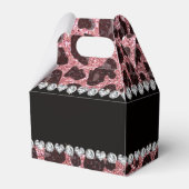 Aangepaste naam lichtroze glitter leopard print bedankdoosjes (Achterkant)