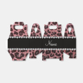 Aangepaste naam lichtroze glitter leopard print bedankdoosjes (Uitgevouwen)