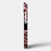 Aangepaste naam lichtroze glitter leopard print Case-Mate iPhone case (Achterkant / Links)