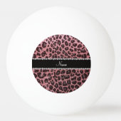 Aangepaste naam lichtroze glitter leopard print pingpongbal (Achterkant)