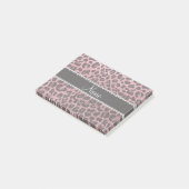 Aangepaste naam lichtroze glitter leopard print post-it® notes (Schuin)