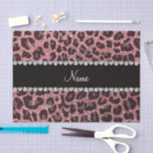 Aangepaste naam lichtroze glitter leopard print tissuepapier (Craft)