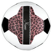 Aangepaste naam lichtroze glitter leopard print voetbal (Gedraaid)