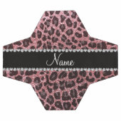 Aangepaste naam lichtroze glitter leopard print voetbal (Enkel)