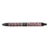 Aangepaste naam lichtroze glitter leopard print zwarte inkt pen (Voorkant)