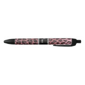 Aangepaste naam lichtroze glitter leopard print zwarte inkt pen (Bodem)