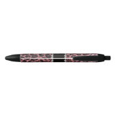 Aangepaste naam lichtroze glitter leopard print zwarte inkt pen (Achterkant)