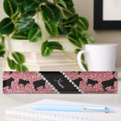 Aangepaste naam lichtroze glitterkoeien naambordje