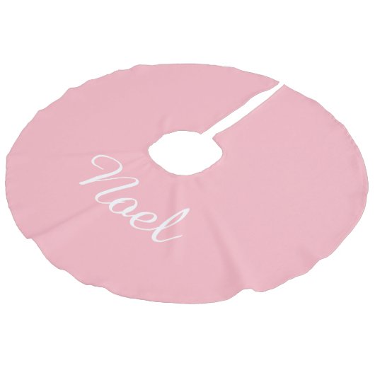 Aangepaste naam Lichtroze kerstfeestdag Imitatie Linnen Kerstboom Kleed (Gekanteld)