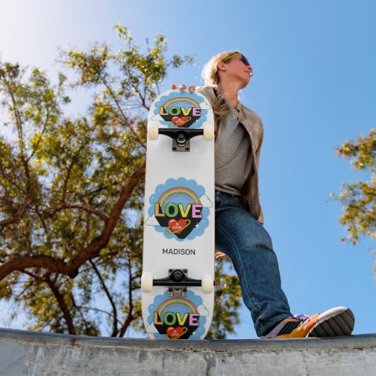Aangepaste naam "Liefde is Liefde" Persoonlijk Skateboard (Buiten 1)
