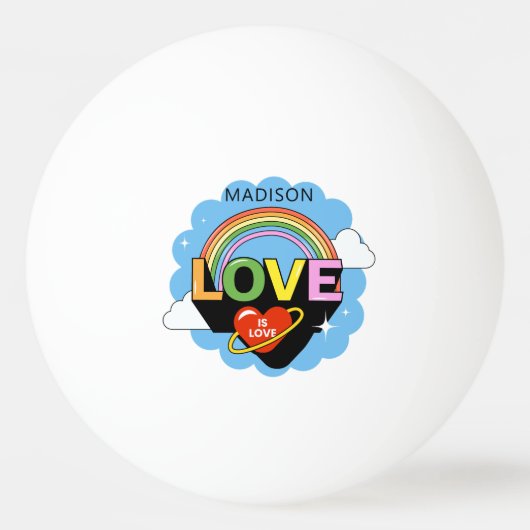 Aangepaste naam "Liefde is Liefde" Pingpongbal (Voorkant)