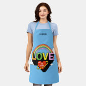 Aangepaste naam "Liefde is Liefde" Schort (Gedragen)