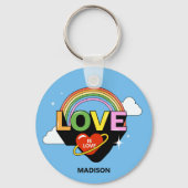 Aangepaste naam "Liefde is Liefde" Sleutelhanger (Voorkant)